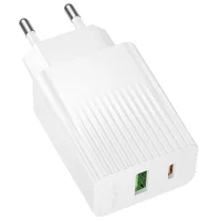 СЗУ Borofone BAS76A Source PD30W+QC3.0  (1USB-A/1C) White