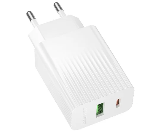 СЗУ Borofone BAS76A Source PD30W+QC3.0  (1USB-A/1C) White
