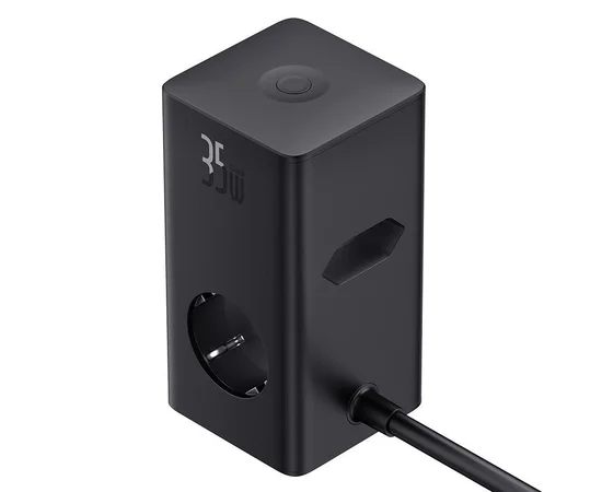СЗУ Baseus PowerCombo Tower Digital PowerStrip 3AC+2U+2C 35W (1.5m) (E00023606113-00) Cluster Black
