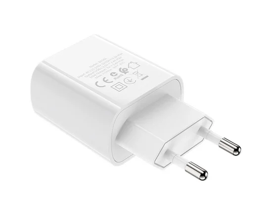 СЗУ Borofone BA58A with digital display 2.4A (2USB-A) White