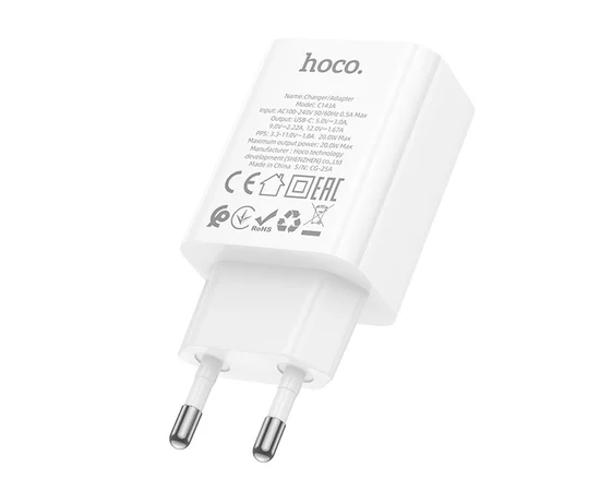 СЗУ Hoco C143A Benefit PD20W (1USB-C) White