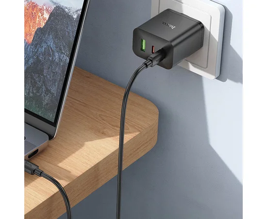 СЗУ Hoco N51 Scenery PD65W (1USB-A/2C) Black