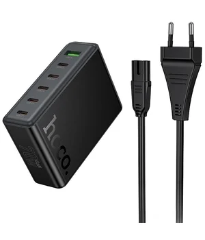 СЗУ Hoco C152A Modern PD70W 6in1 (5USB-C та 1USB-A) Black