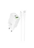 СЗУ Hoco N63 Gentle PD30W+QC3.0 (1USB-A/1C) + кабель Type-C to Lightning White