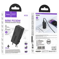 СЗУ Hoco AC25 Mini PD30W (1USB-C) universal travel charger Black