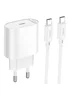 СЗУ Hoco C109A Fighter PD20W (1USB-C) + кабель Type-C to Type-C White