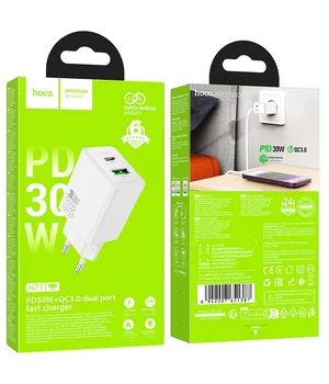 СЗУ Hoco N71 Nuevo PD30W+QC3.0 (1USB-A/1C) White