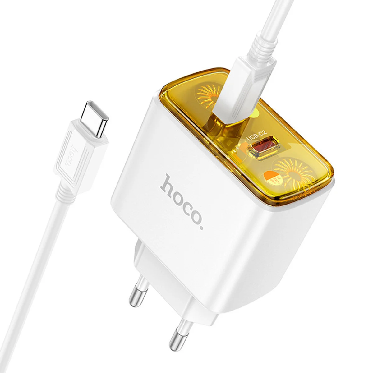 СЗУ Hoco CS43A Smart PD45W (2C) + Type-C to Type-C White