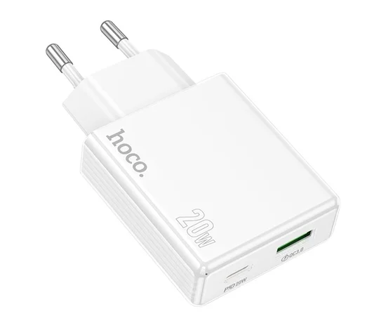 СЗУ Hoco C142A Direct PD20W+QC3.0 (1USB-A/1C) White