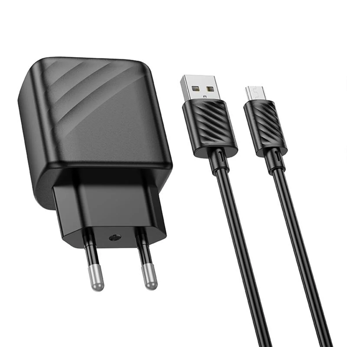 СЗУ Hoco CS21A Rich QC3.0 18W (1USB-A) + кабель USB to MicroUSB Black