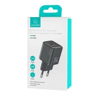 СЗУ Usams US-CC189 PD30W + QC3.0 A+C X-ron Series Black