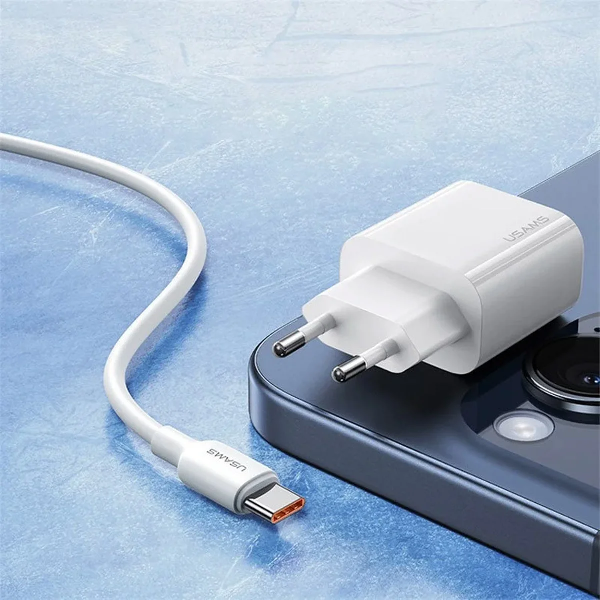 СЗУ Usams US-CC226 Kit-Yi Ser. 20W (1USB-C) + кабель Type-C to Type-C White