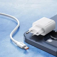 СЗУ Usams US-CC226 Kit-Yi Ser. 20W (1USB-C) + кабель Type-C to Type-C White