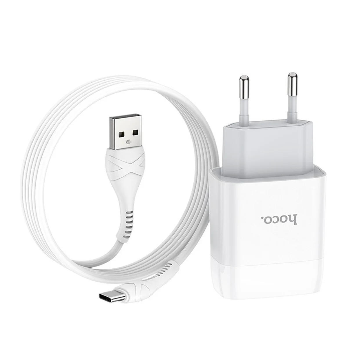 СЗУ Hoco C73A Glorious 2.4A (2USB-A) + кабель USB to Type-C Белый