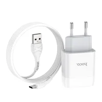 СЗУ Hoco C73A Glorious 2.4A (2USB-A) + кабель USB to Type-C Белый