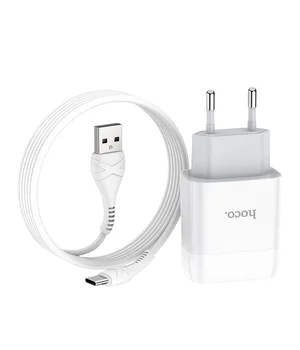 СЗУ Hoco C73A Glorious 2.4A (2USB-A) + кабель USB to Type-C Білий