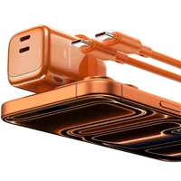 СЗУ WIWU G025 Cube PD45W (2USB-C) + кабель Type-C to Type-C Orange