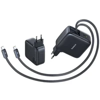 СЗУ Baseus EnerCore CJ21 PD67W with retractable cables (3USB-C) (E0121D) Cosmic Black
