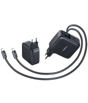 СЗУ Baseus EnerCore CJ21 PD67W with retractable cables (3USB-C) (E0121D) Cosmic Black