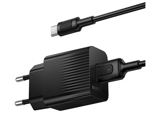 СЗУ Borofone BAS71A Source 10.5W (1USB-A) + кабель USB to Type-C Black
