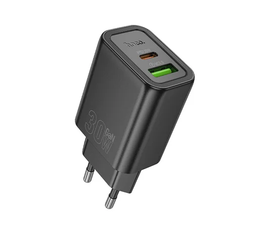 СЗУ Hoco N63 Gentle PD30W+QC3.0 (1USB-A/1C) + кабель Type-C to Type-C Black