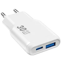 СЗУ WIWU G033 Essen PD30W+QC3.0 GaN (1USB-A/1C) White
