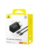 СЗУ Baseus GaN5 Fast Charger (mini) 1C 20W + Type-C to Type-C (P10110900113) Cluster Black