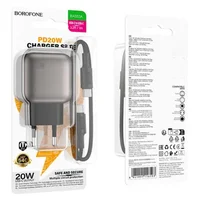 СЗУ Borofone BAS53A Absolute PD20W (1USB-C) + Type-C to Type-C Black