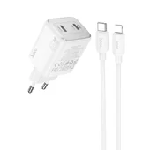 СЗУ Hoco N42 Elogiado 2C PD45W + Type to Lightning White