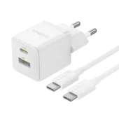 СЗУ Baseus Palm Fast Charger 30W (1USB-A/1C) + кабель Type-C to Type-C (P1011160A) Moon White
