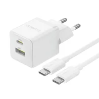 СЗУ Baseus Palm Fast Charger 30W (1USB-A/1C) + кабель Type-C to Type-C (P1011160A) Moon White