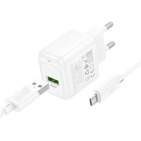 СЗУ Hoco CS52A Surplus QC3.0 (1USB-A) + кабель USB to MicroUSB White