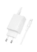 СЗУ Borofone BAS76A Source PD30W+QC3.0 (1USB-A/1C) + кабель Type-C to Lightning White
