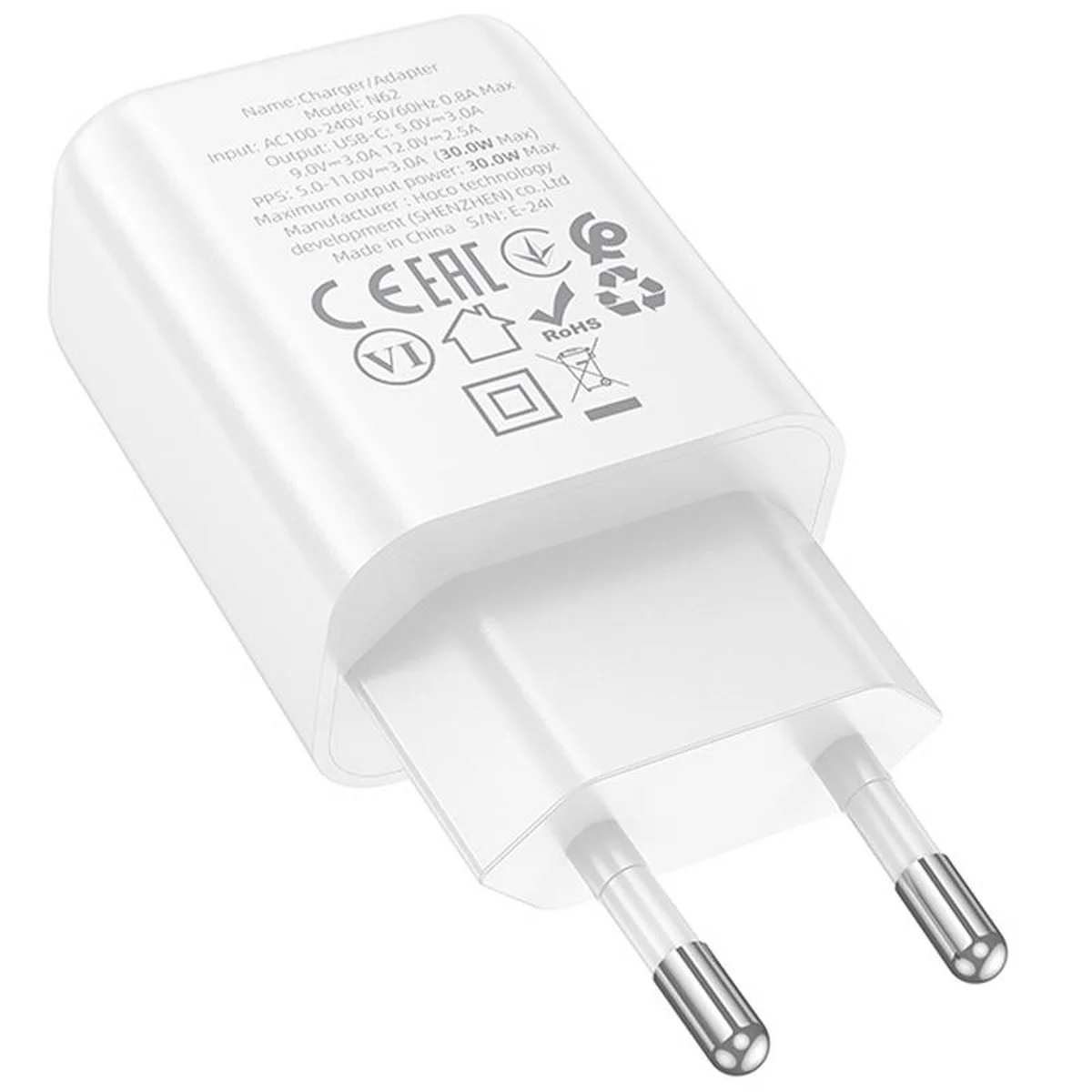СЗУ Hoco N62 Gentle PD30W (1USB-C) White