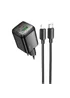 СЗУ Hoco N53 Monsoon PD30W+QC3.0 (1USB-A/1C) + кабель Type-C to Lightning Black