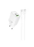 СЗУ Hoco N61 Gentle PD20W+QC3.0 (1USB-A/1C) + кабель Type-C to Type-C White