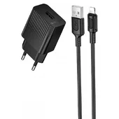 СЗУ Borofone BAS71A Source 10.5W (1USB-A) + кабель USB to Lightning Black