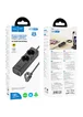 Подовжувач Hoco NS10 Wisdom 2-position PD67W (1USB-A/3C/2Socket) (2m) Black