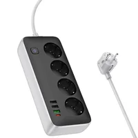 Удлинитель Hoco AC22 Sunlight (PD30W/1C/3A/4xSocket) (1.5m) Black