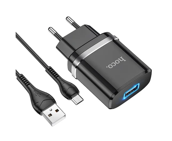 СЗУ Hoco N1 Ardent 1USB-A + USB to MicroUSB Black