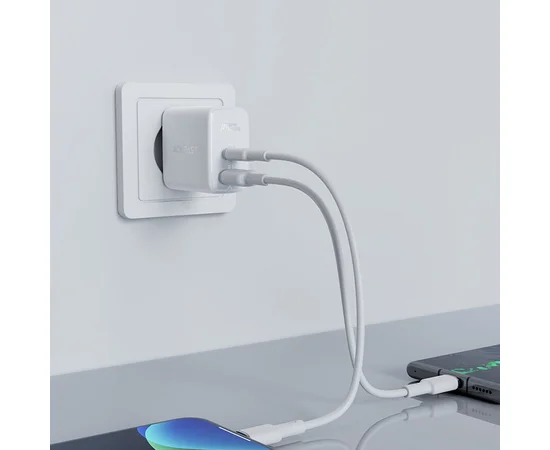 СЗУ Acefast A5 PD32W GaN (USB-C+USB-A) White