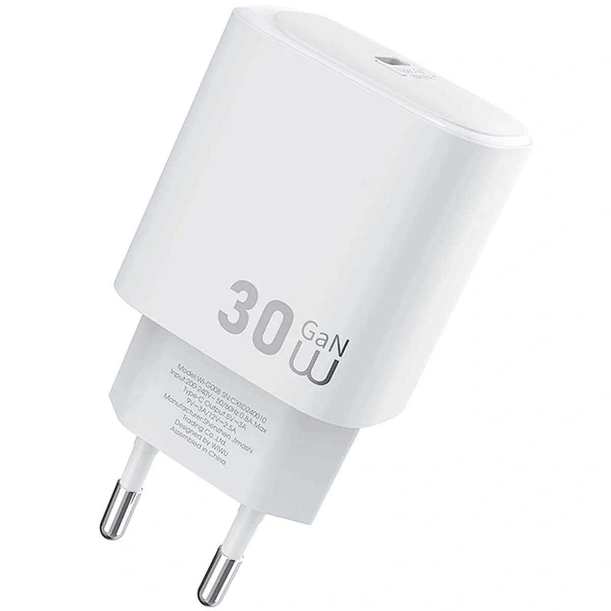 СЗУ WIWU G008 Essen PD30W GaN (1USB-C) White