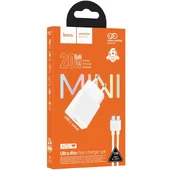 СЗУ Hoco N72 Speed ultra-thin PD20W (1USB-C) + кабель Type-C to Type-C White