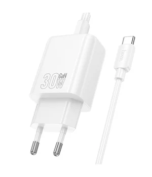 СЗУ Hoco N62 Gentle PD30W (1USB-C) + кабель Type-C to Type-C White