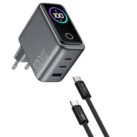 СЗУ WIWU CHG300 Voyager PD100W+QC3.0 (1USB-A/2C) + кабель Type-C to Type-C Grey