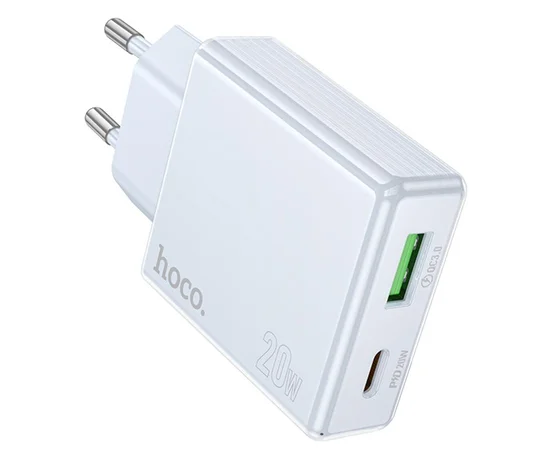 СЗУ Hoco C142A Direct PD20W+QC3.0 (1USB-A/1C) Blue