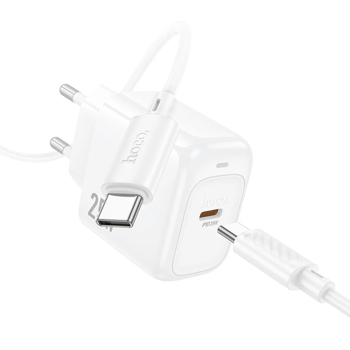 СЗУ Hoco CS53A Surplus PD25W (1USB-C) + кабель Type-C to Type-C White