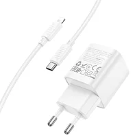 СЗУ Hoco C146A Charm PD20W (1USB-C) + кабель Type-C to Lightning White