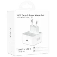 СЗУ Hoco C161A Speed PD40W (1USB-C) + кабель Type-C to Type-C White