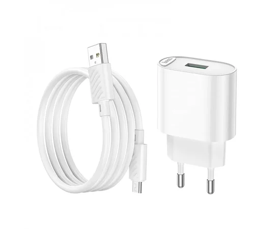 СЗУ HOCO C109A Fighter QC3.0 + MicroUSB White